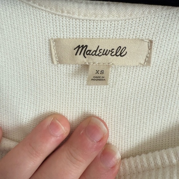 Madewell Ivory Ribbed Sweater - Picture 3 of 5